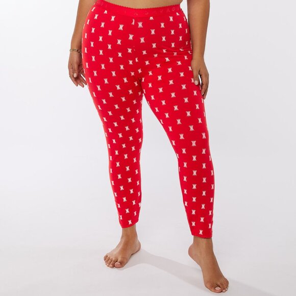 Savage X Cotton Jersey Legging XL 1X Goji Berry Red X Print - Picture 1 of 7